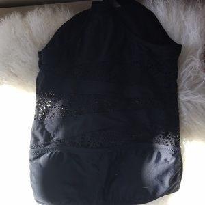 Black target lace once piece